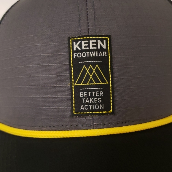 Keen Better Takes Action Trucker Hat Grey Yellow White Unisex OS NWT - Picture 7 of 12